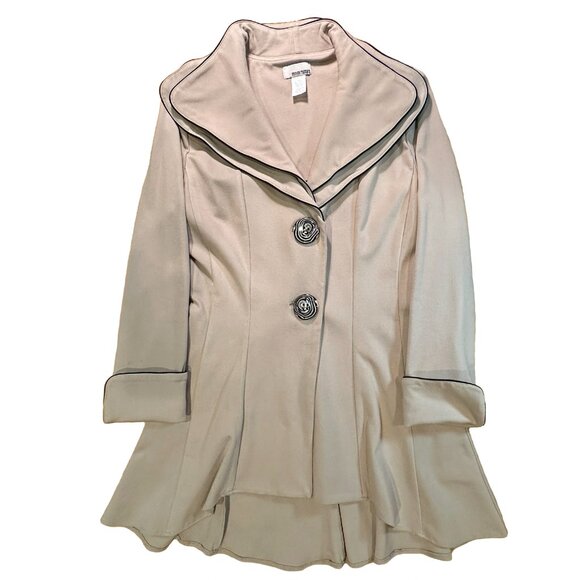 Vintage Design Today’s Women's Double Layered Collar Coat Large - Picture 4 of 13